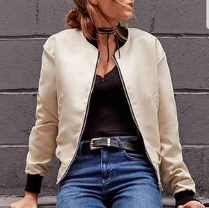 Urban Renewal Recycled Satin Bomber in Neutral